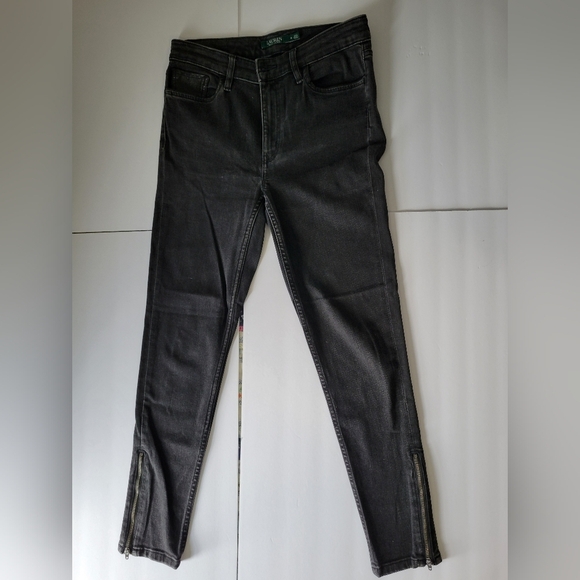 Lauren Ralph Lauren Womens Classic Black Slim Fit Denim Zipper Ankle Jeans - Picture 1 of 12